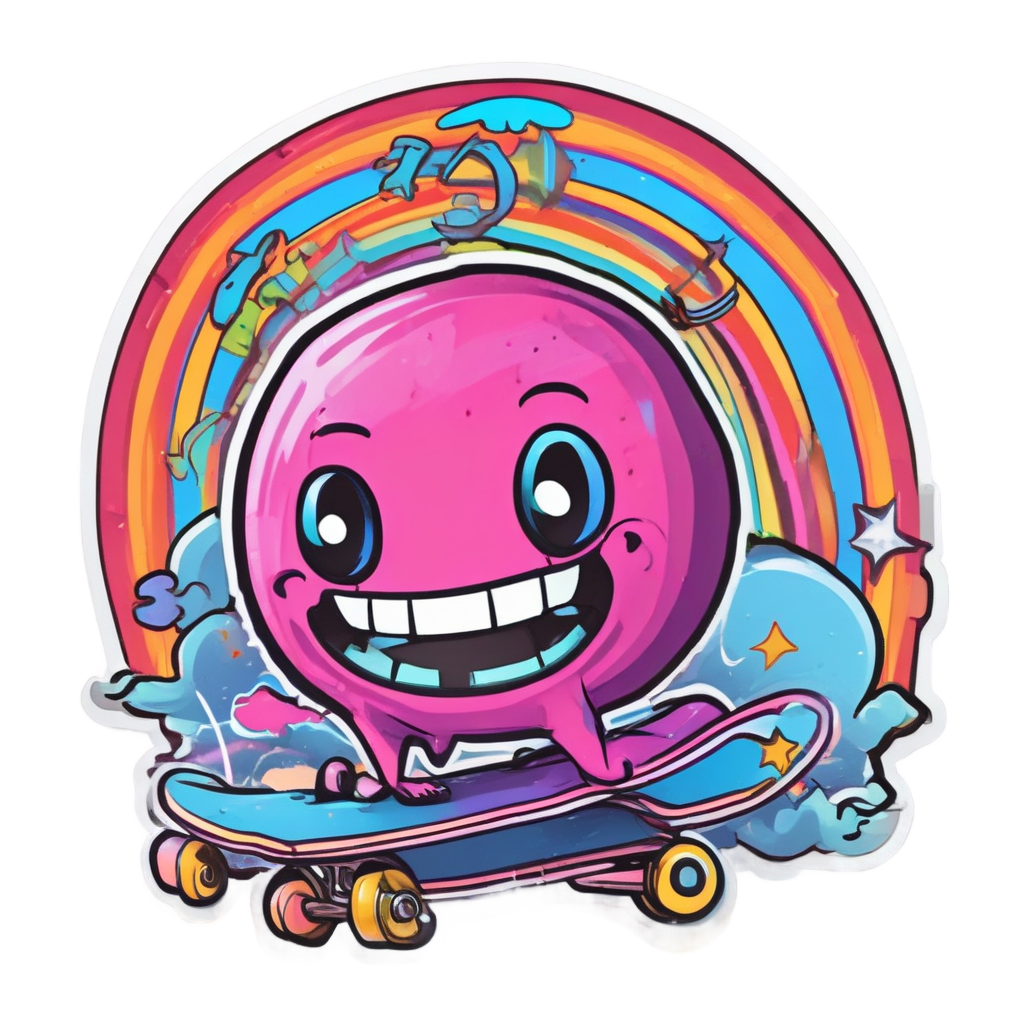 Starry Skateboard Moon — moon stickers