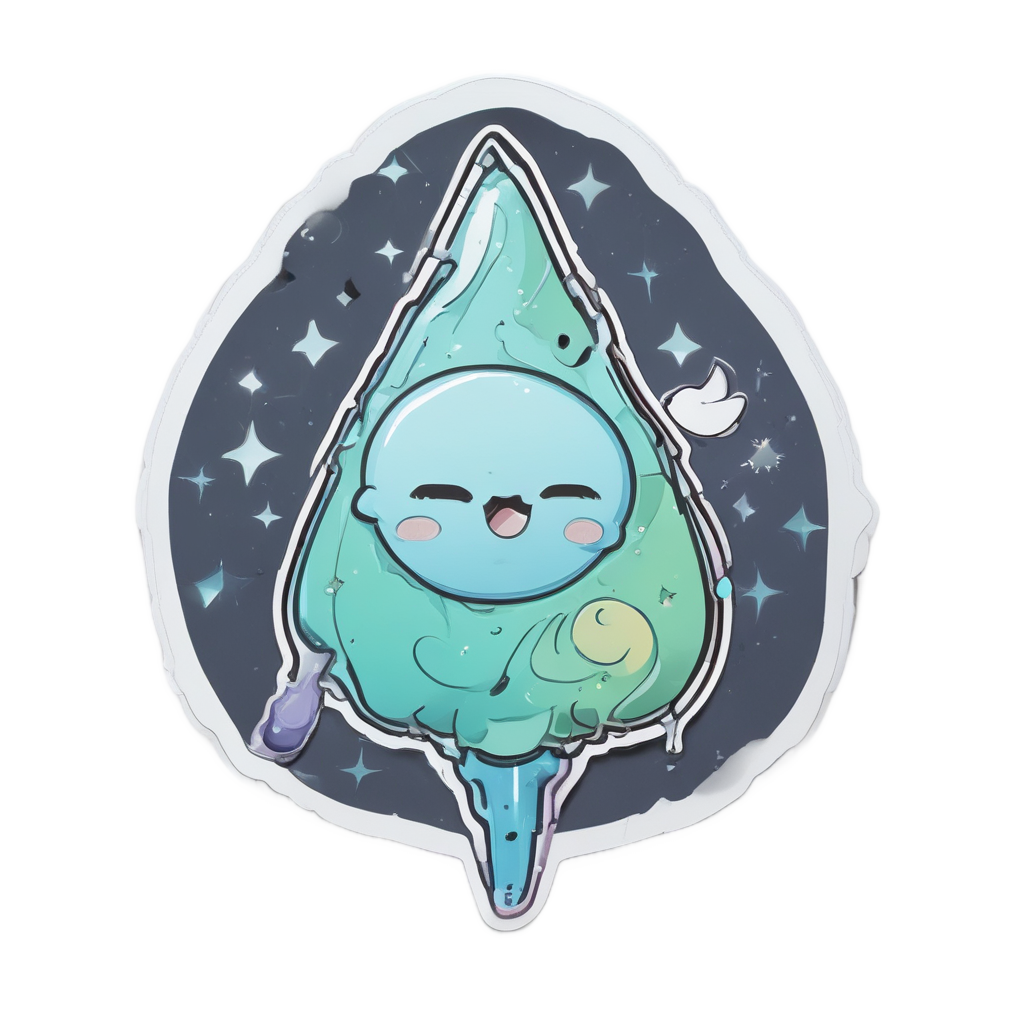 Starry Teardrop Doze — celestial stickers