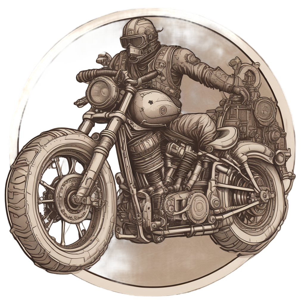 Steampunk Chopper Machine — motorcycles stickers