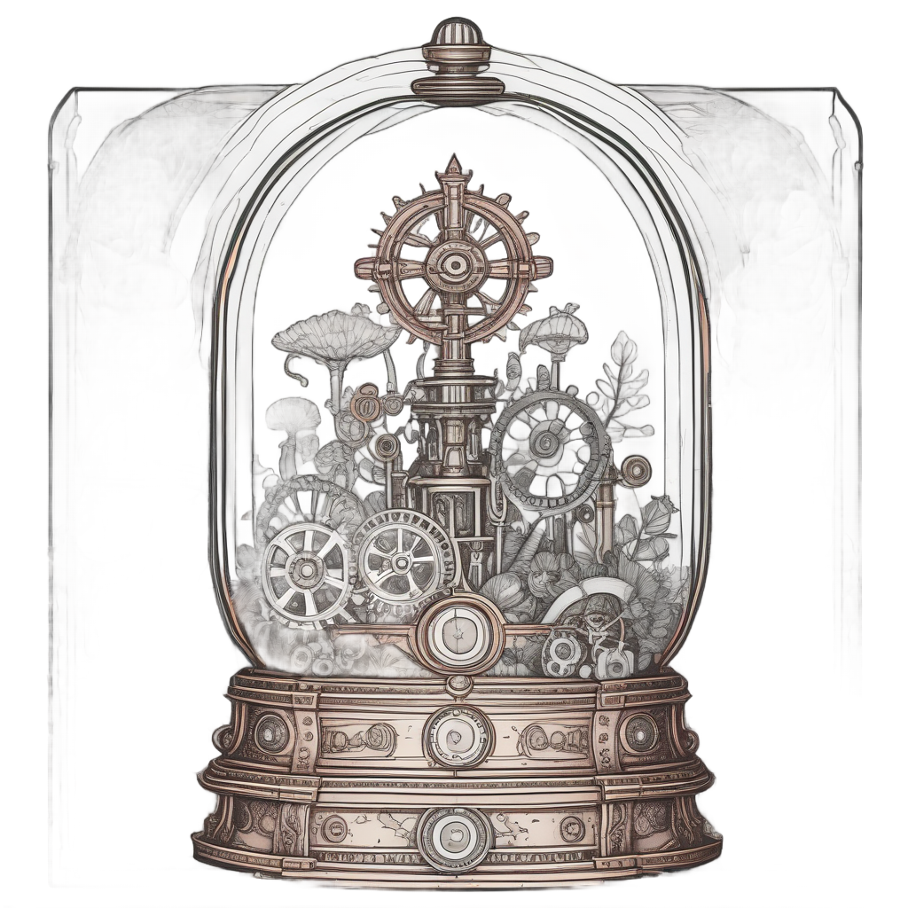 Steampunk Gear Terrarium — plant parent stickers