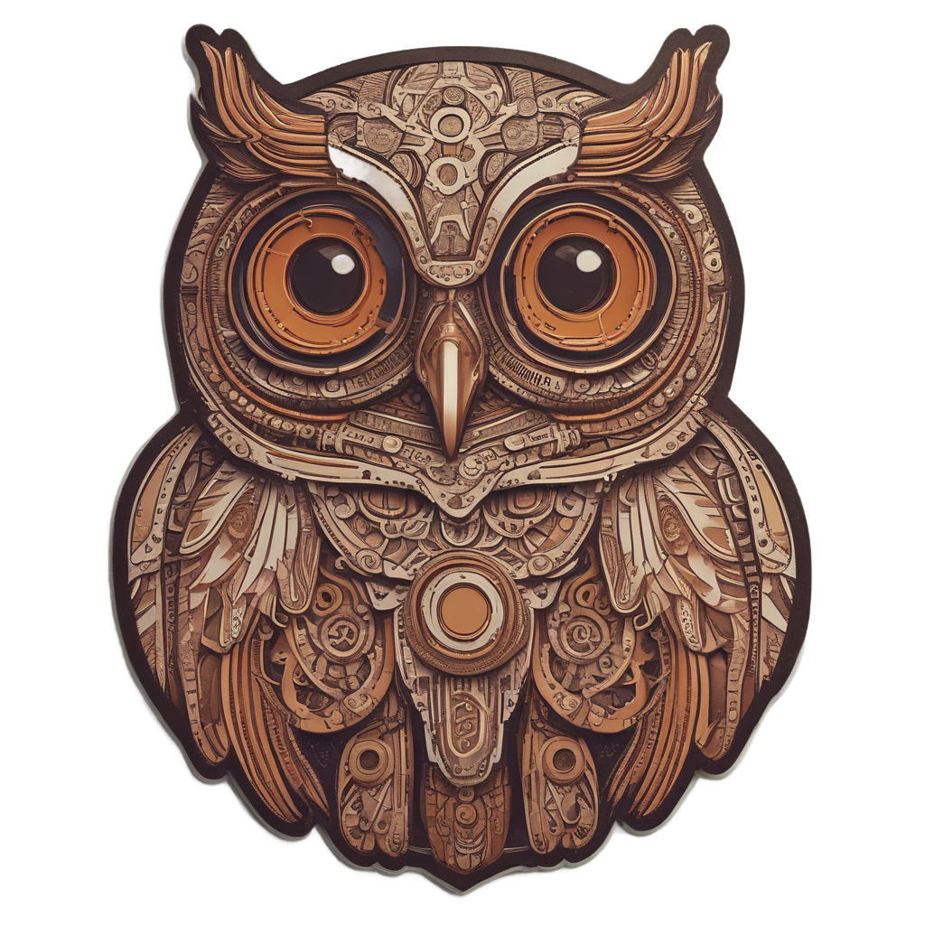 Steampunk Goggles Mechanic Owl — woodland nursery stickers