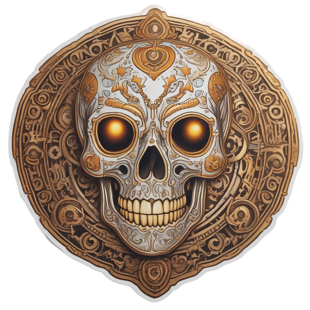 Steampunk Heart Gear — sugar skull stickers