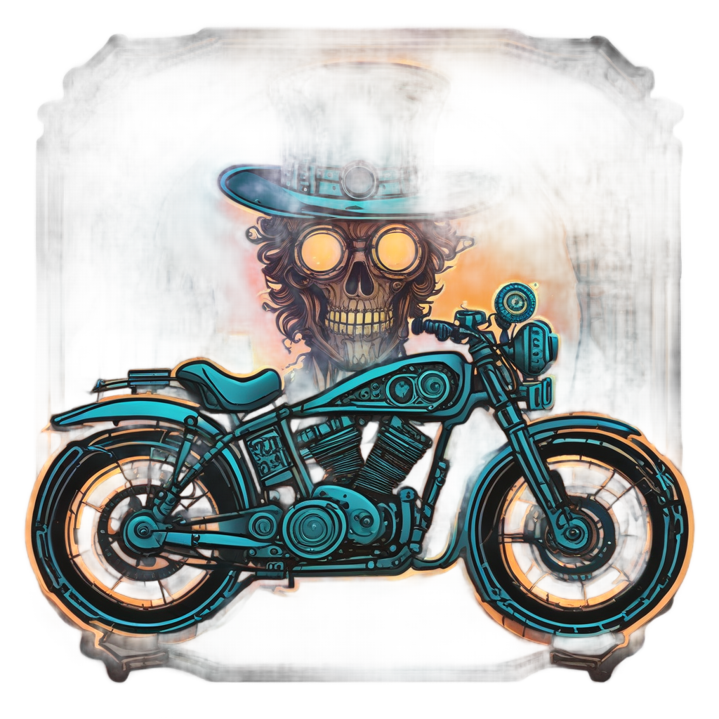 Steampunk Neon Cruiser — motorcycles stickers