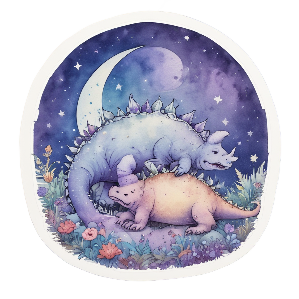 Stegosaurus Sleeper Moon — dinosaurs stickers