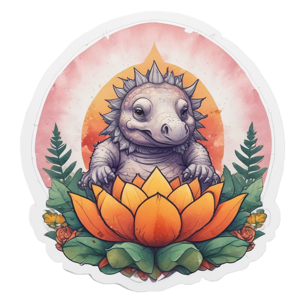 Stegosaurus Yogi Calm — dinosaurs stickers