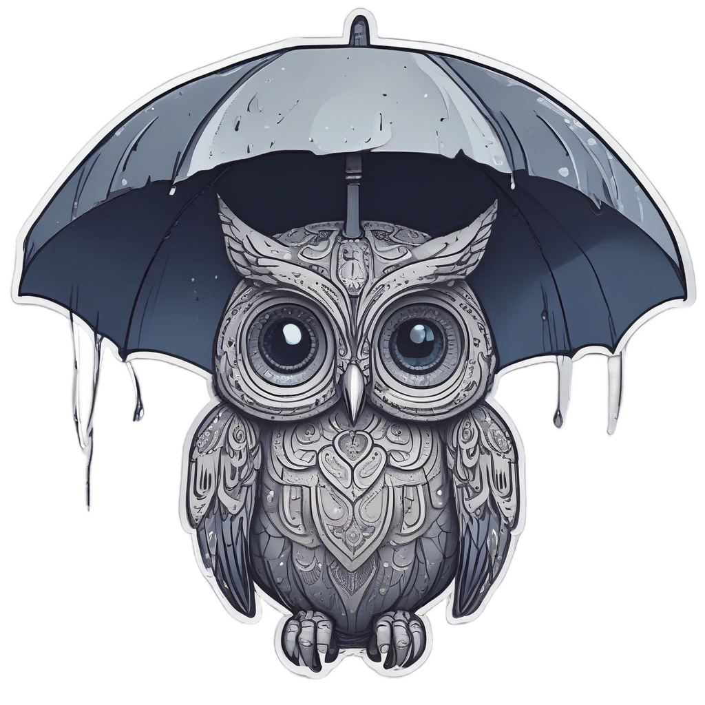 Stormy Owl Butterfly Calavera — sugar skull stickers