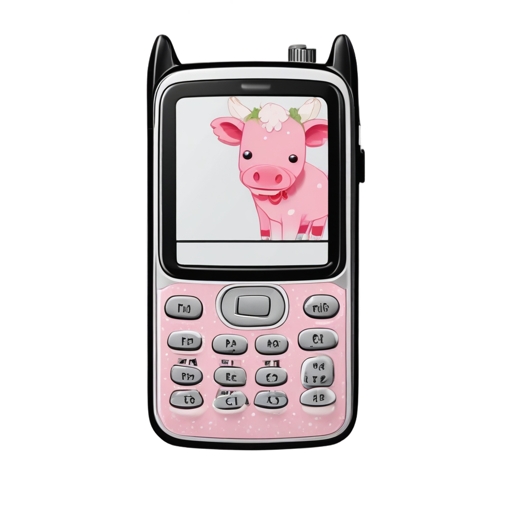 Strawberry Cow Flip Phone — tech nostalgia stickers