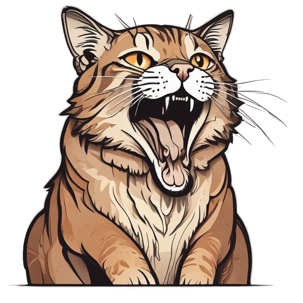 Stretching with Yawn — cats stickers