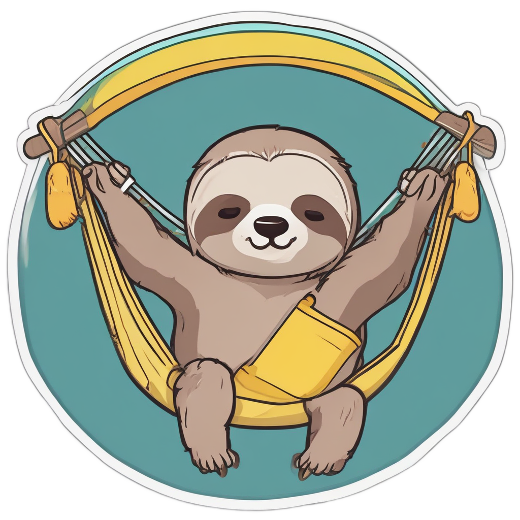 Stripe Badge Sloth Relax — warning signage stickers