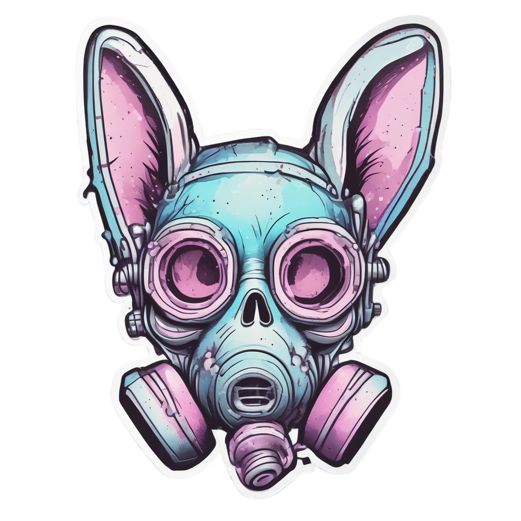 Studio Bunny Skull — gas mask stickers