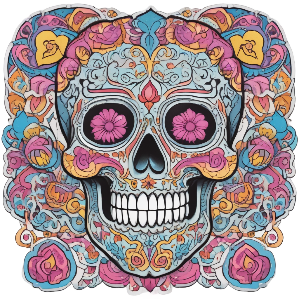 Sugar Skull Heart Love — sugar skull stickers