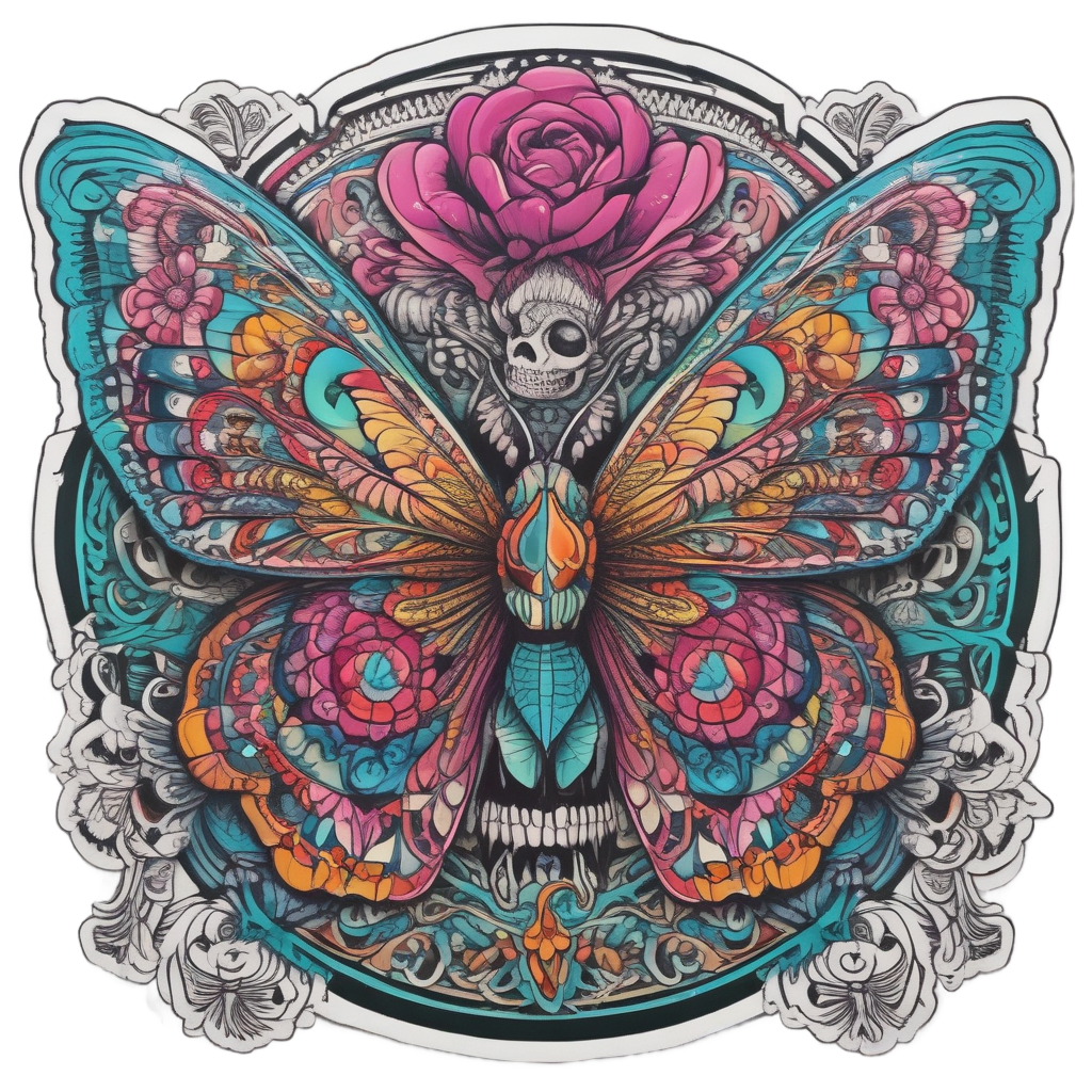 Sugar Skull Swallowtail — sugar skull stickers