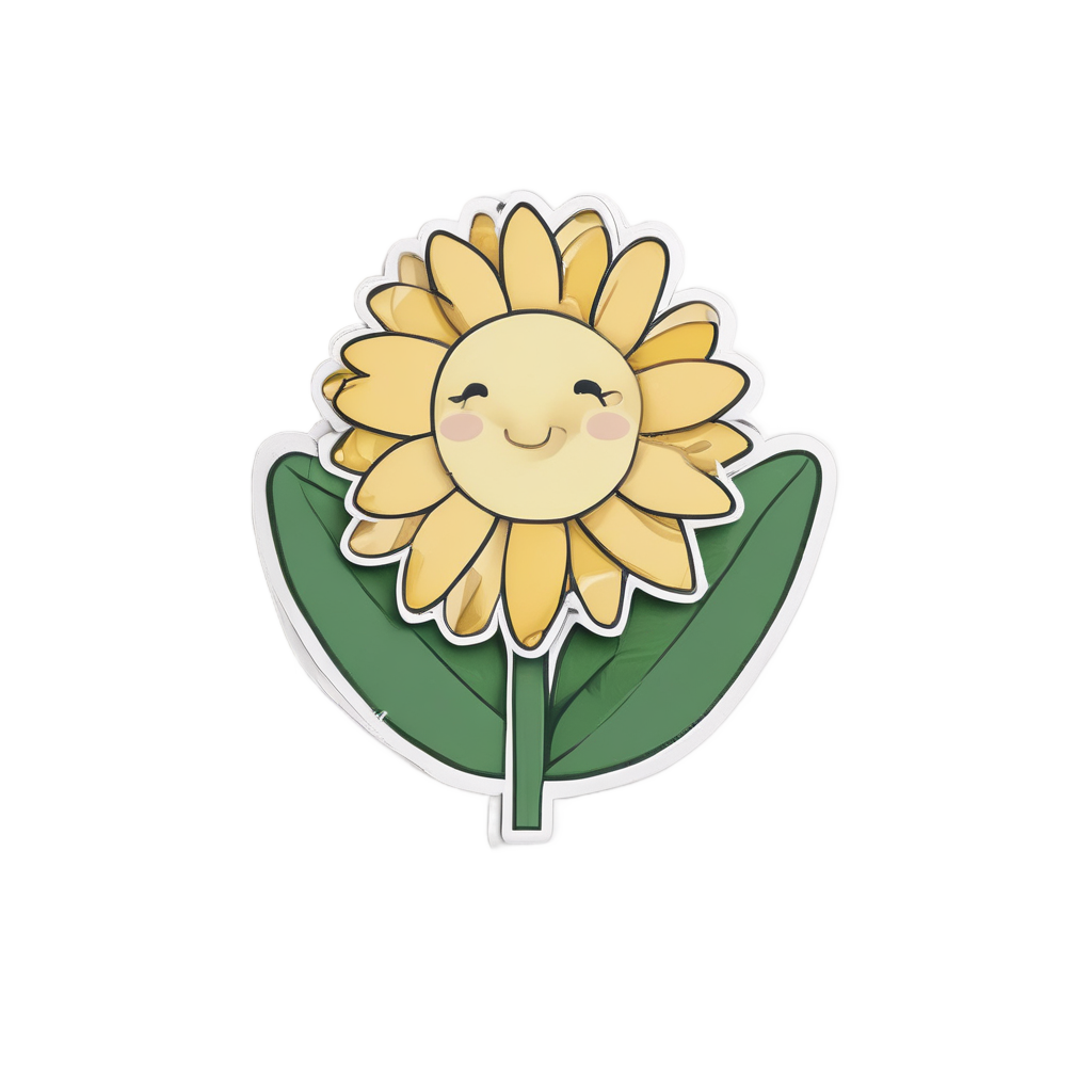 Sun Holding a Flower — celestial stickers