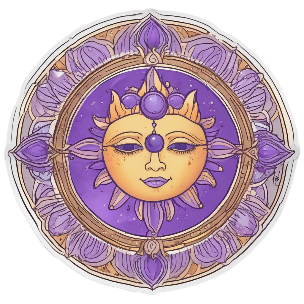 Sun with Crystal Healing Wand — boho nursery stickers
