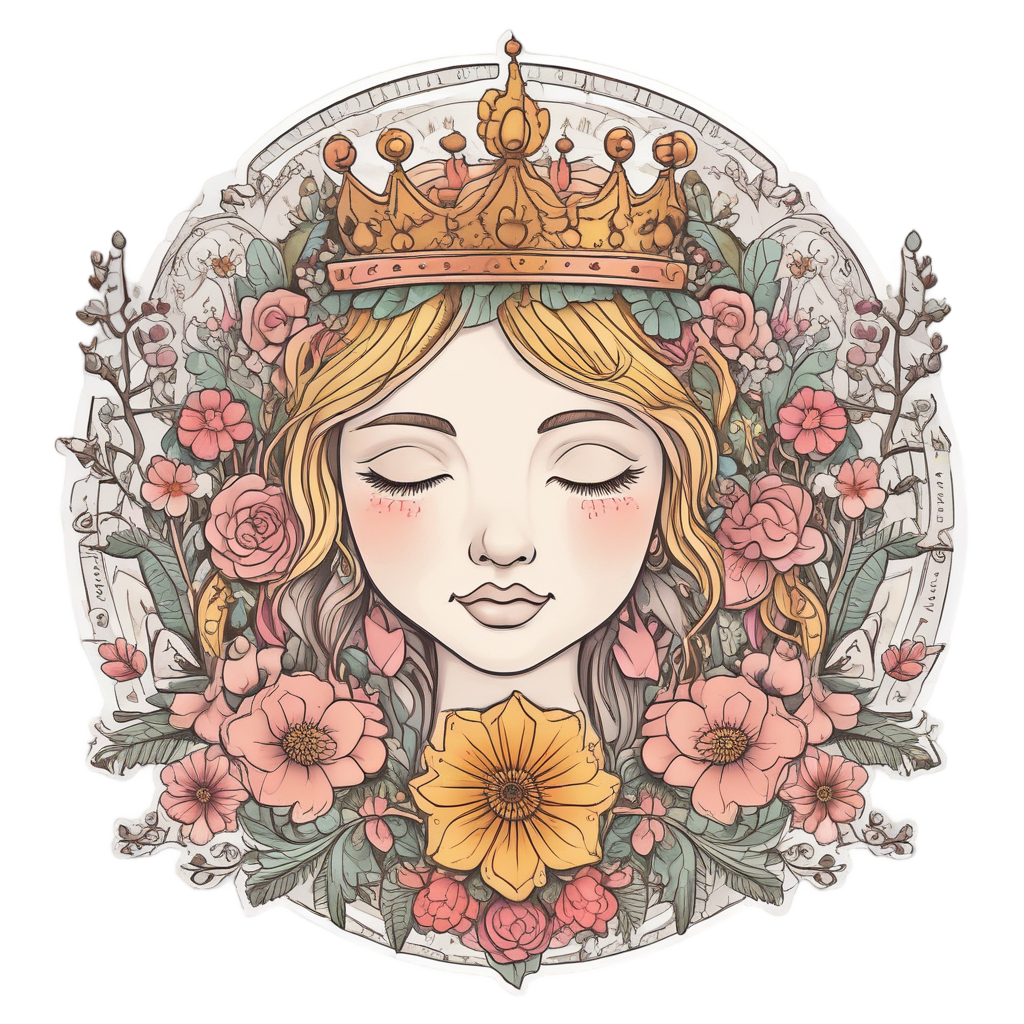 Sun with Floral Crown — boho nursery stickers