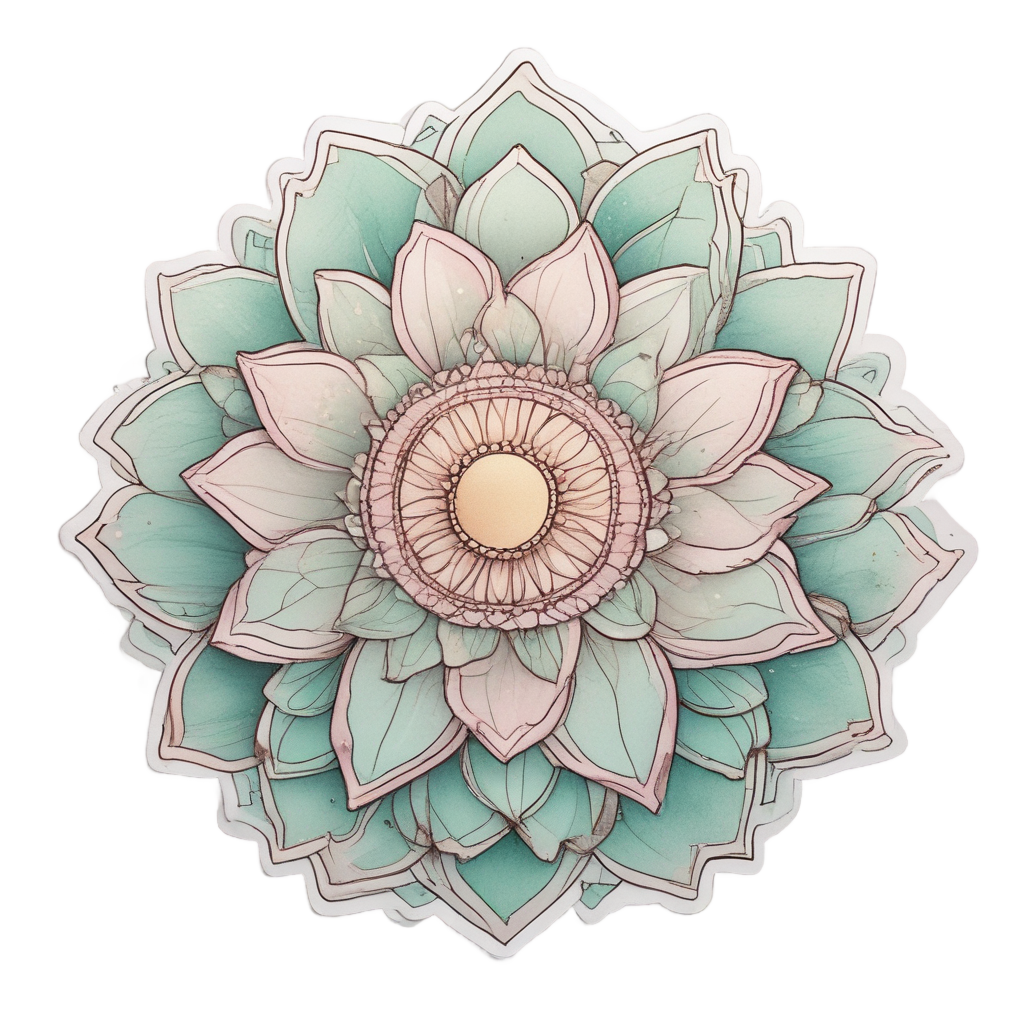 Sun with Lotus Petals — boho nursery stickers