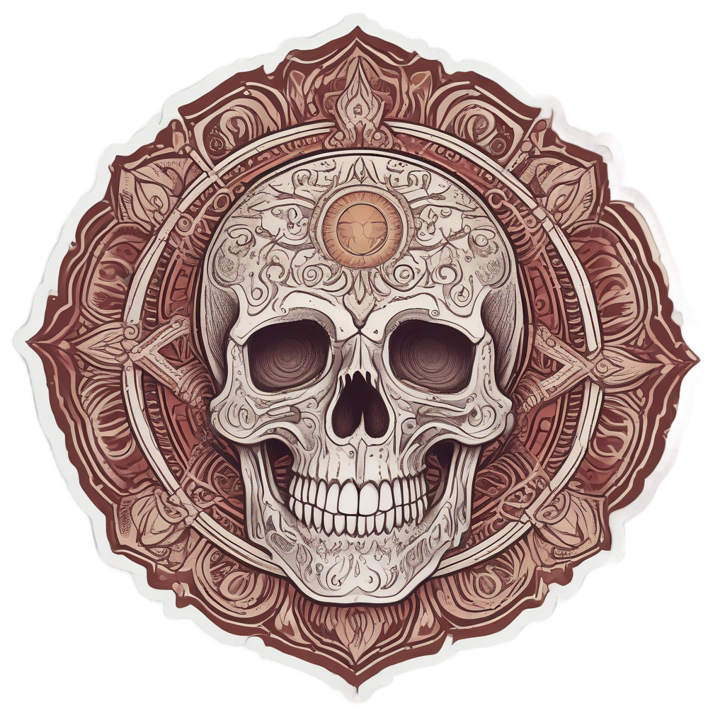 Sunburst Eclipse Eye — boho skull stickers