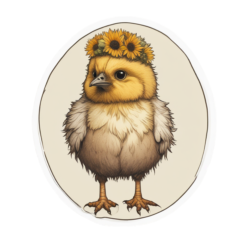 Sunflower Chick Wonder — farm nursery stickers