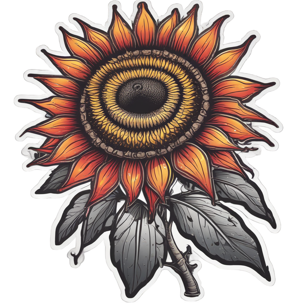 Sunflower Fierce Warrior — single stem stickers