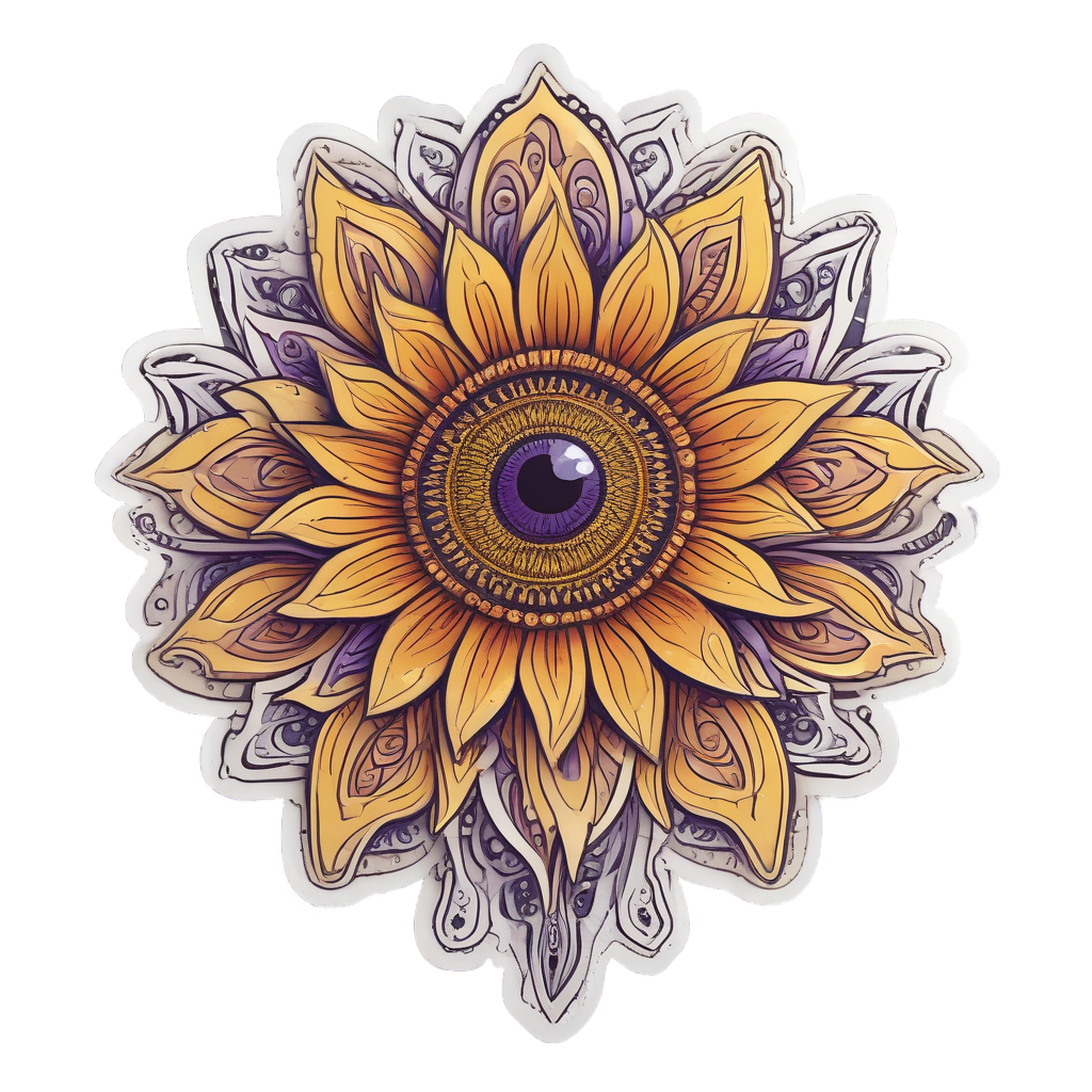 Sunflower with Curious Eye — single stem stickers