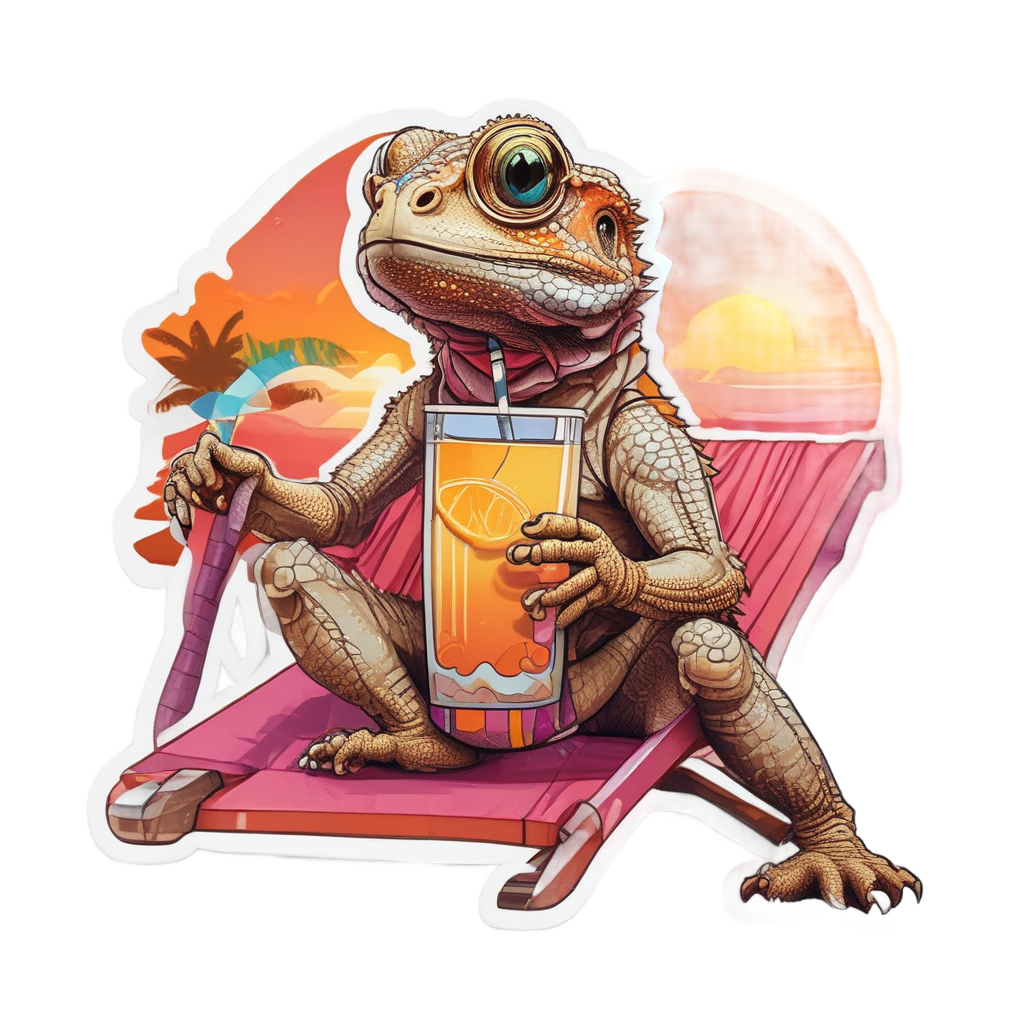 Sunny Beach Dragon — reptiles stickers