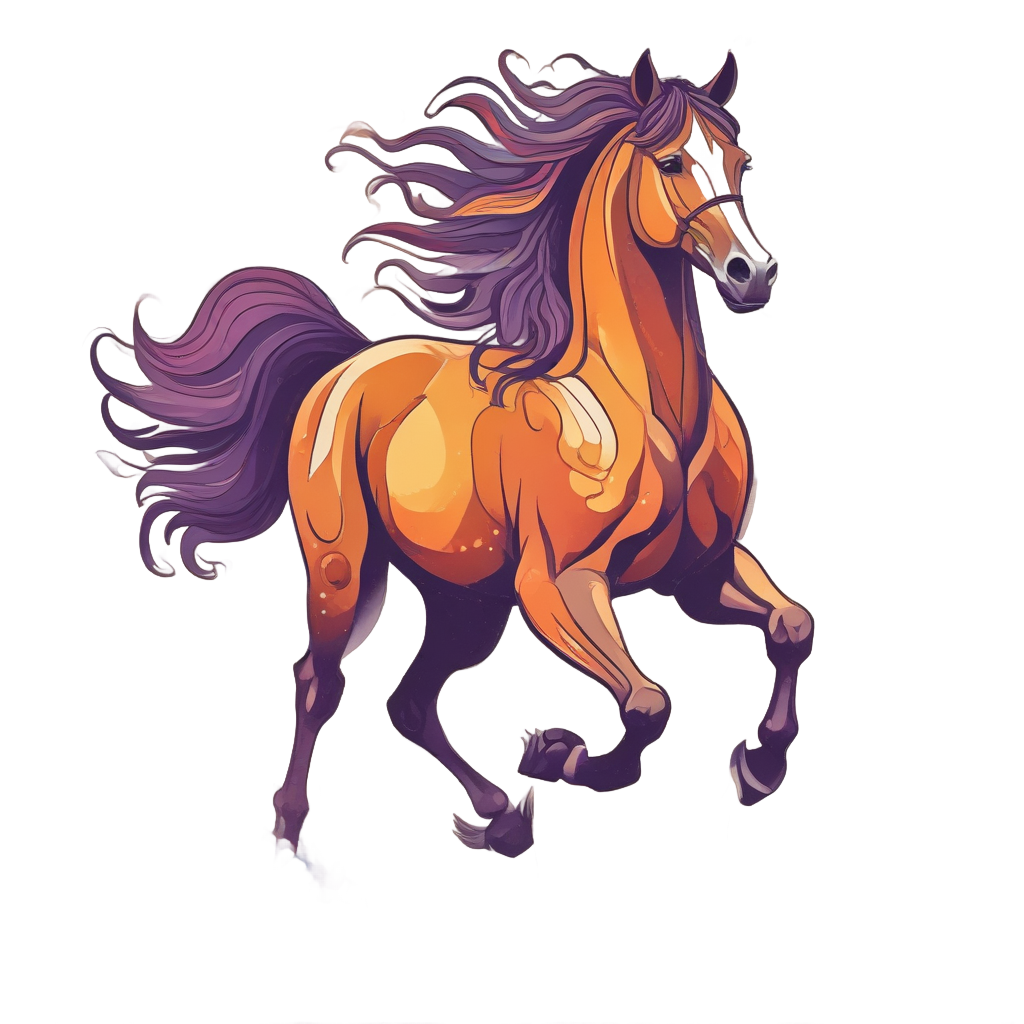 Sunset Gallop Through Meadows — horses stickers