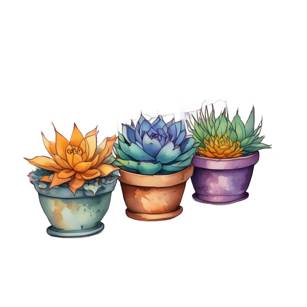 Sunset Succulent Trio — succulents stickers