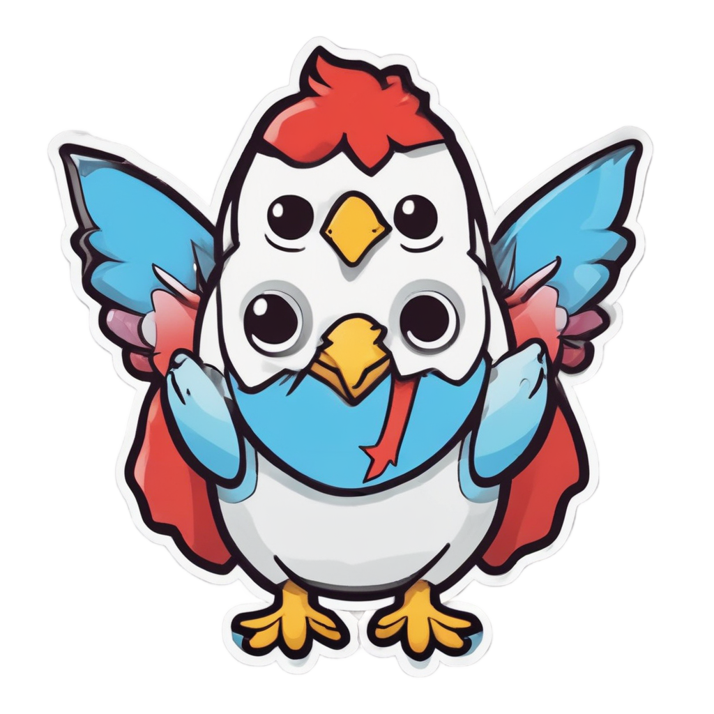 Superhero Chicken Fly — farm animals stickers