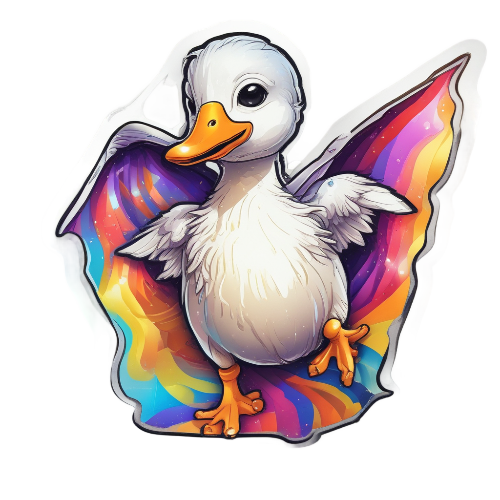 Superhero Duckling Flying — farm nursery stickers