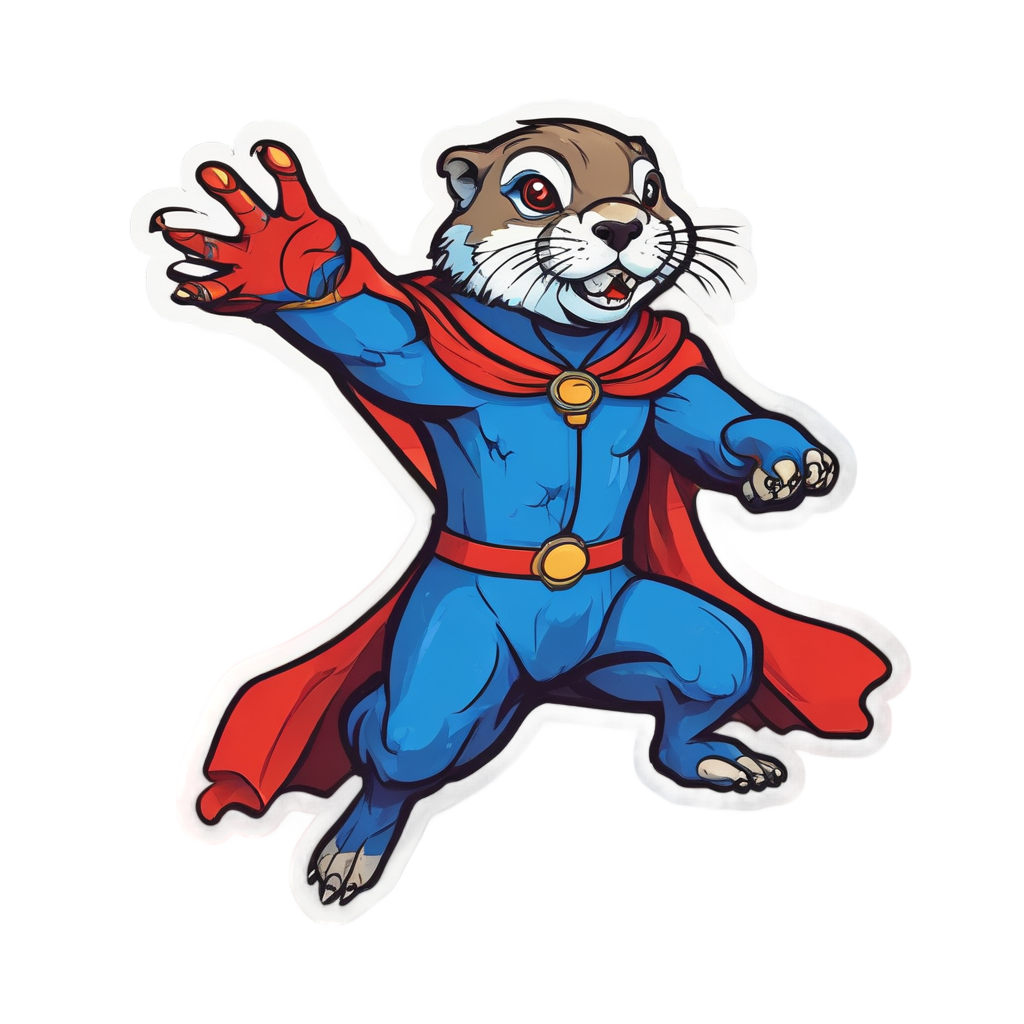 Superhero Otter — wildlife stickers