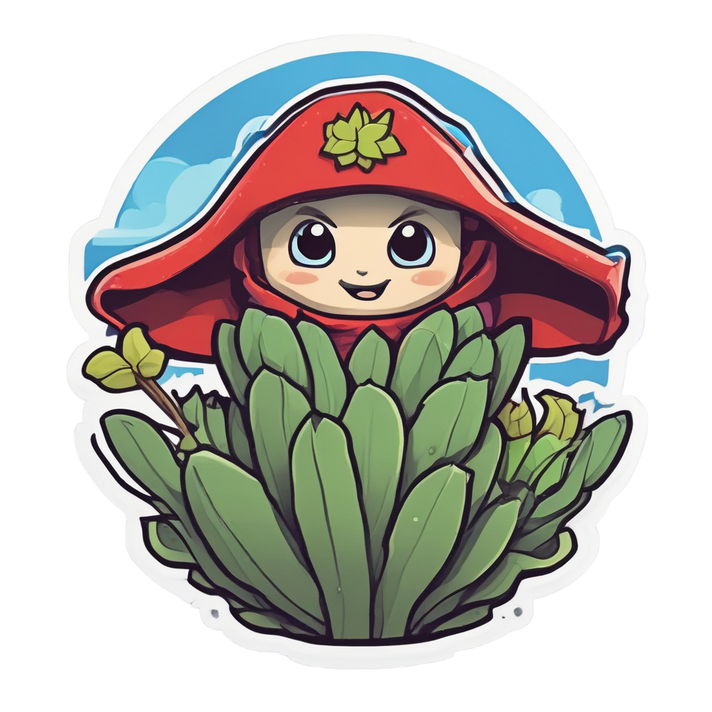 Superhero Succulent Flying — succulents stickers