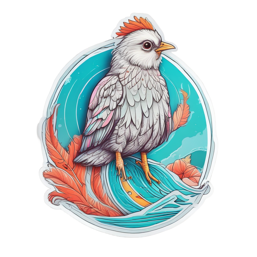 Surfer Chick Wave — farm nursery stickers