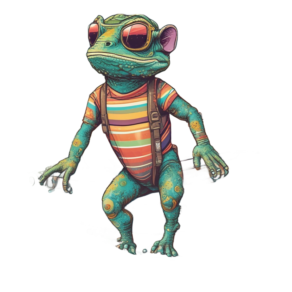 Surfing Chameleon Wave Rider — reptiles stickers
