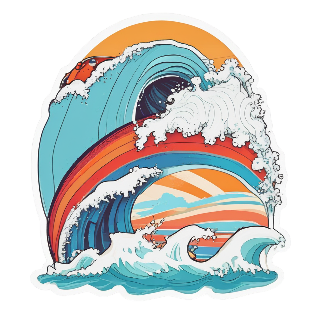 Surfing Ladybug Wave — insects stickers