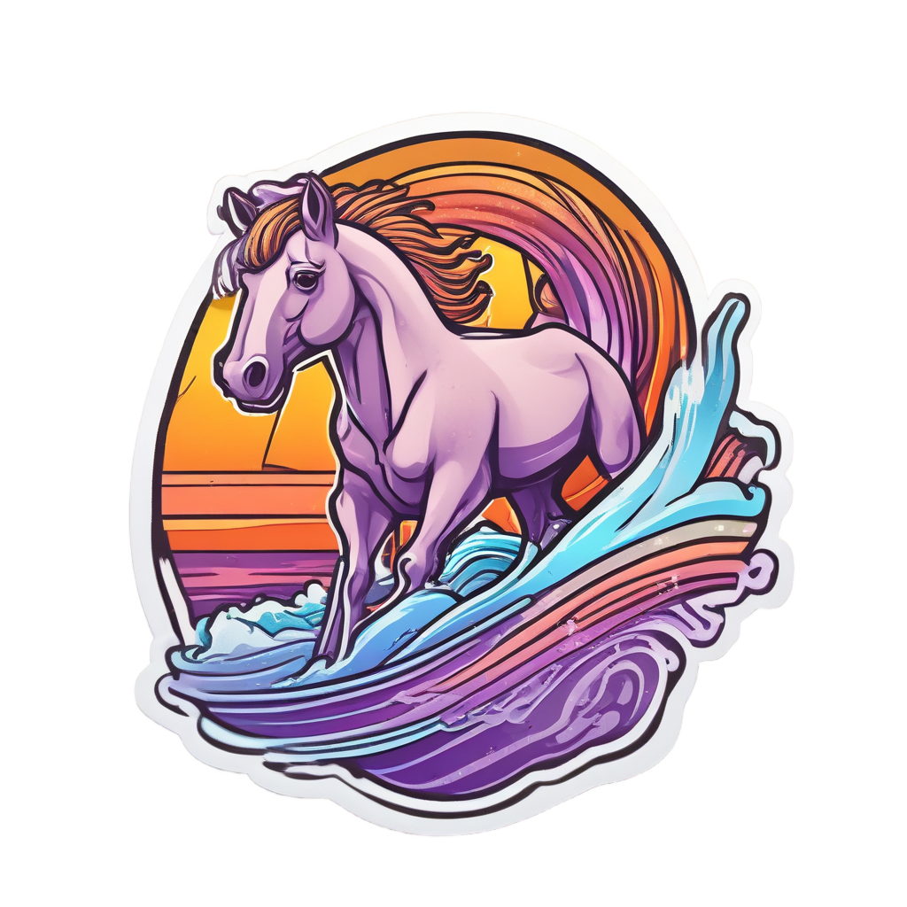 Surfside Sunset Pony — farm nursery stickers