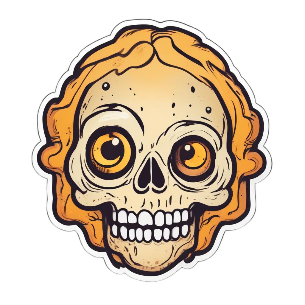 Surprised Handprint Skull Wow — war-paint skull stickers