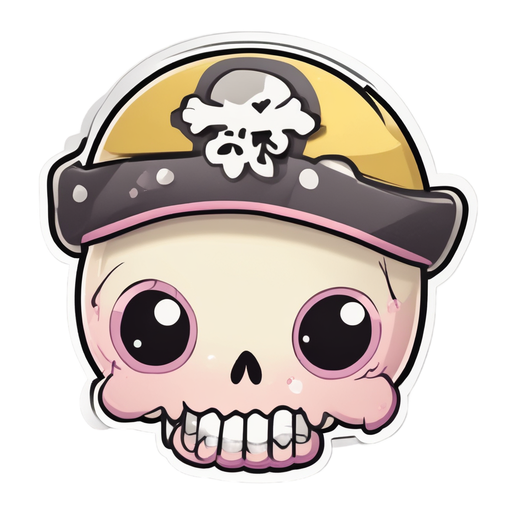 Surprised Skull with Sparkles — skull & crossbones stickers