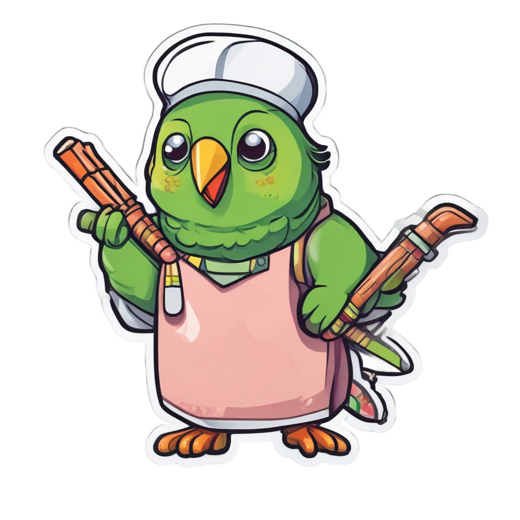 Sushi Chef Parakeet — birds stickers