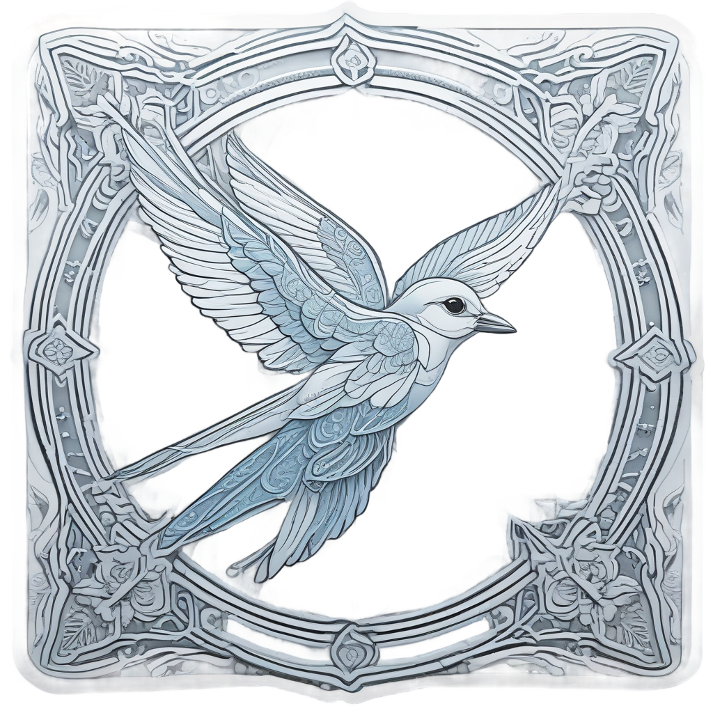 Swallow in Snowflake — american traditional stickers