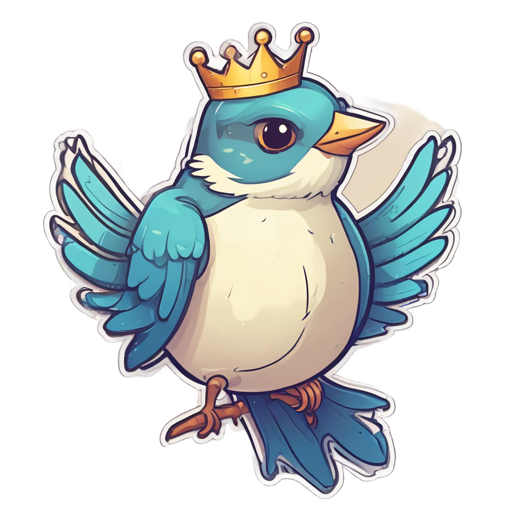 Swallow Wearing Tiny Crown — american traditional stickers