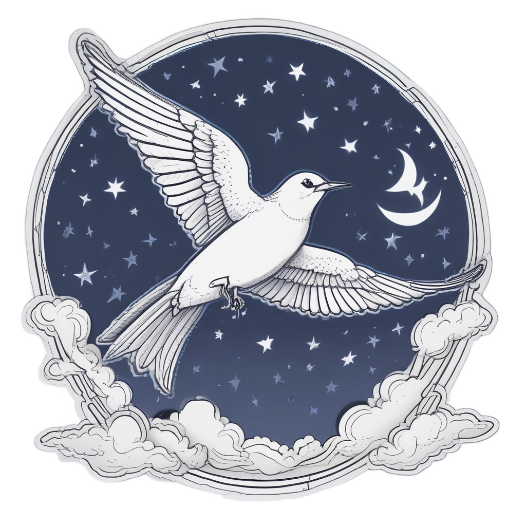 Swallow with Starry Sky — american traditional stickers
