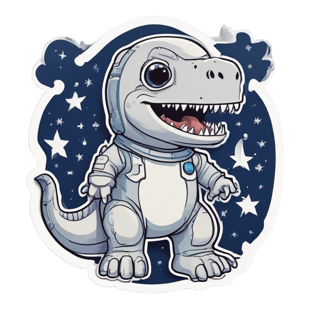 T-Rex Astronaut in Space — dinosaurs stickers