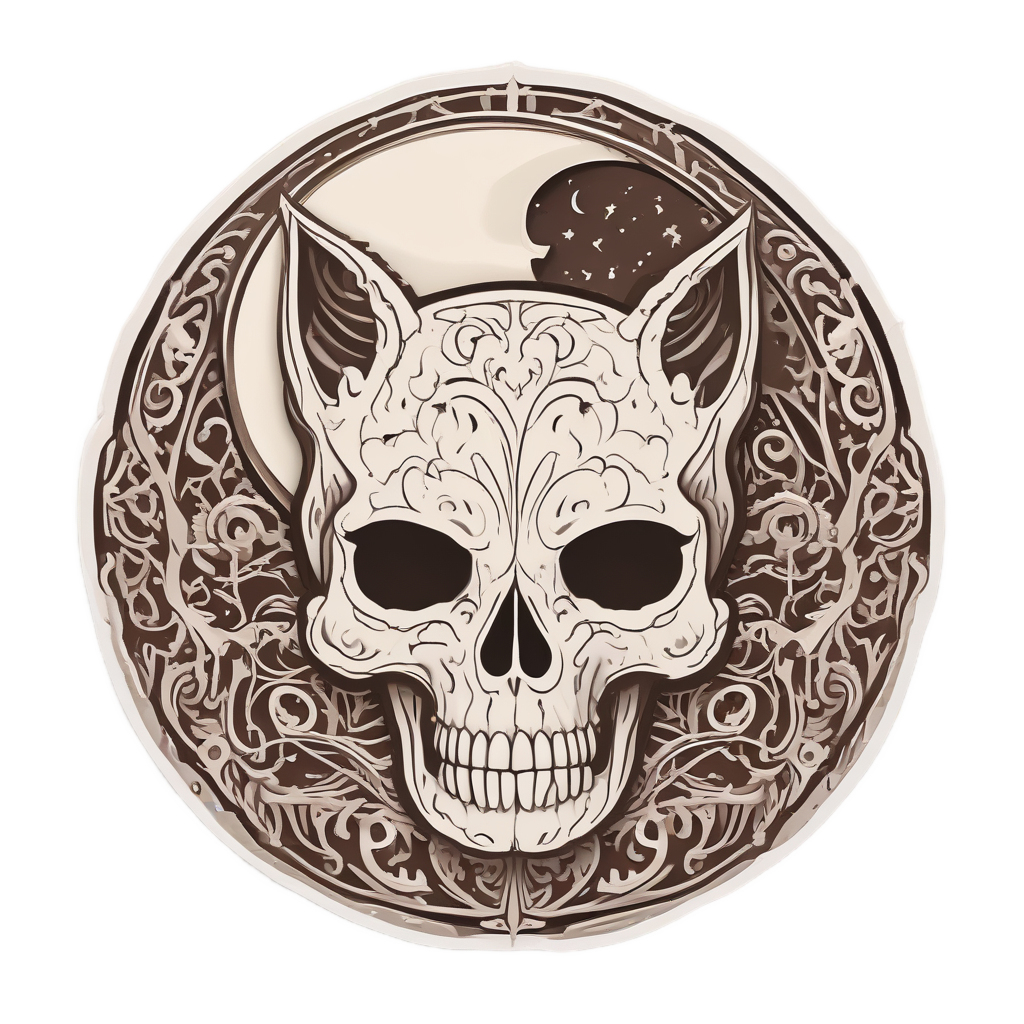 Tabby Cat Skull — witchy & occult stickers