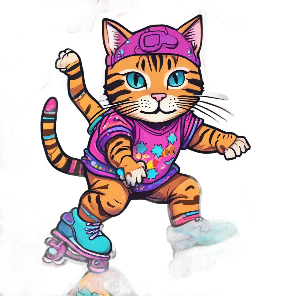 Tabby Roller Skater — cats stickers