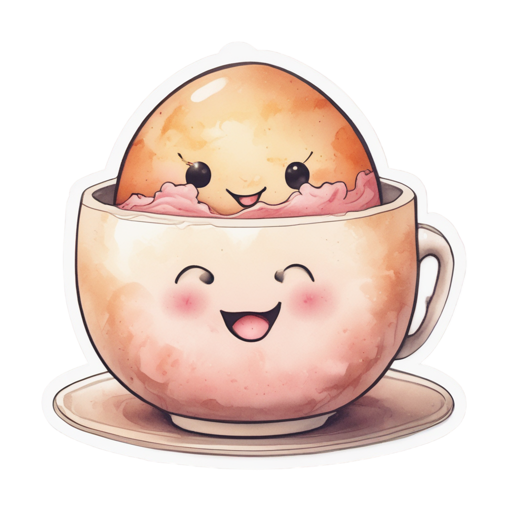 Tea Time Egg — cute food stickers