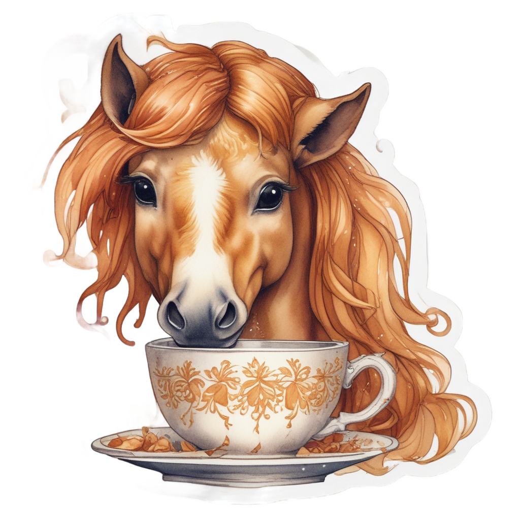 Tea Time Pony — farm nursery stickers