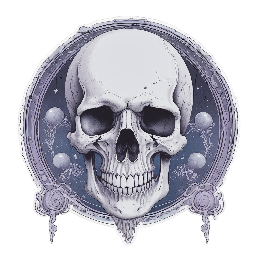 Teardrop Moon Gazer — boho skull stickers