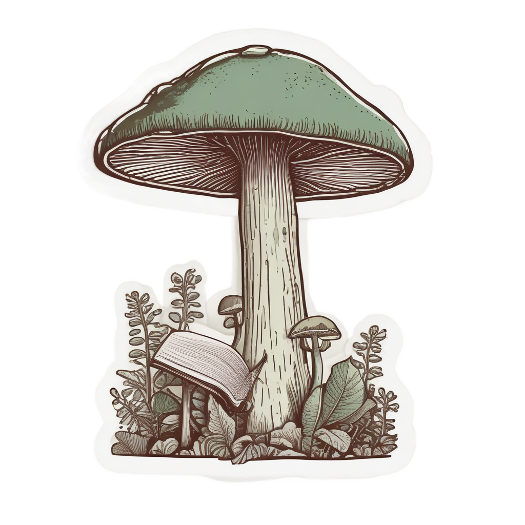 The Learned Fungus — cottagecore mushrooms stickers