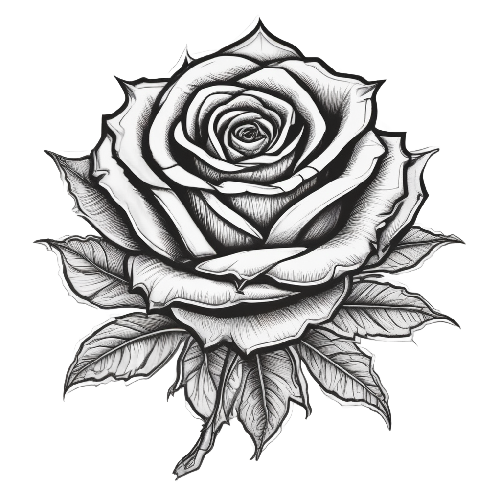 Thorned Beauty Rose — american traditional stickers