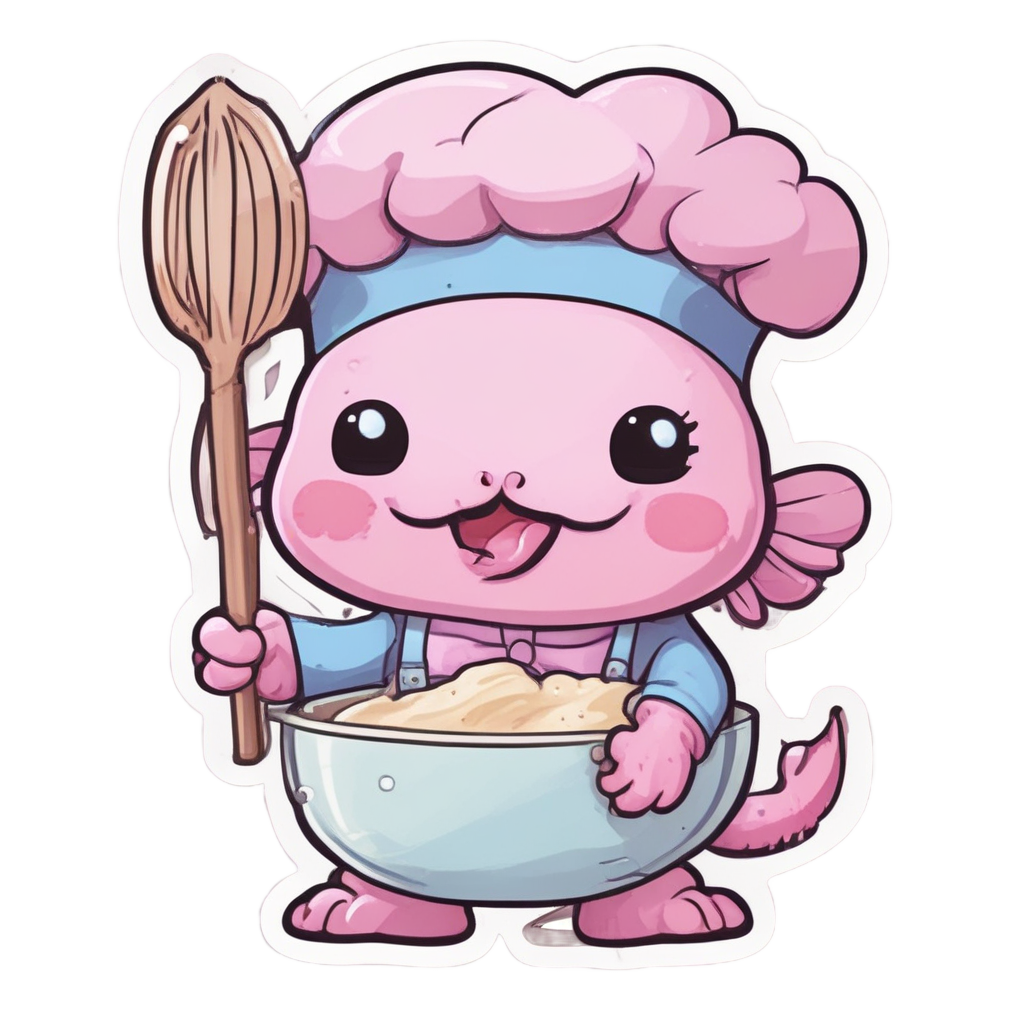 Tiny Chef Axolotl — wildlife stickers